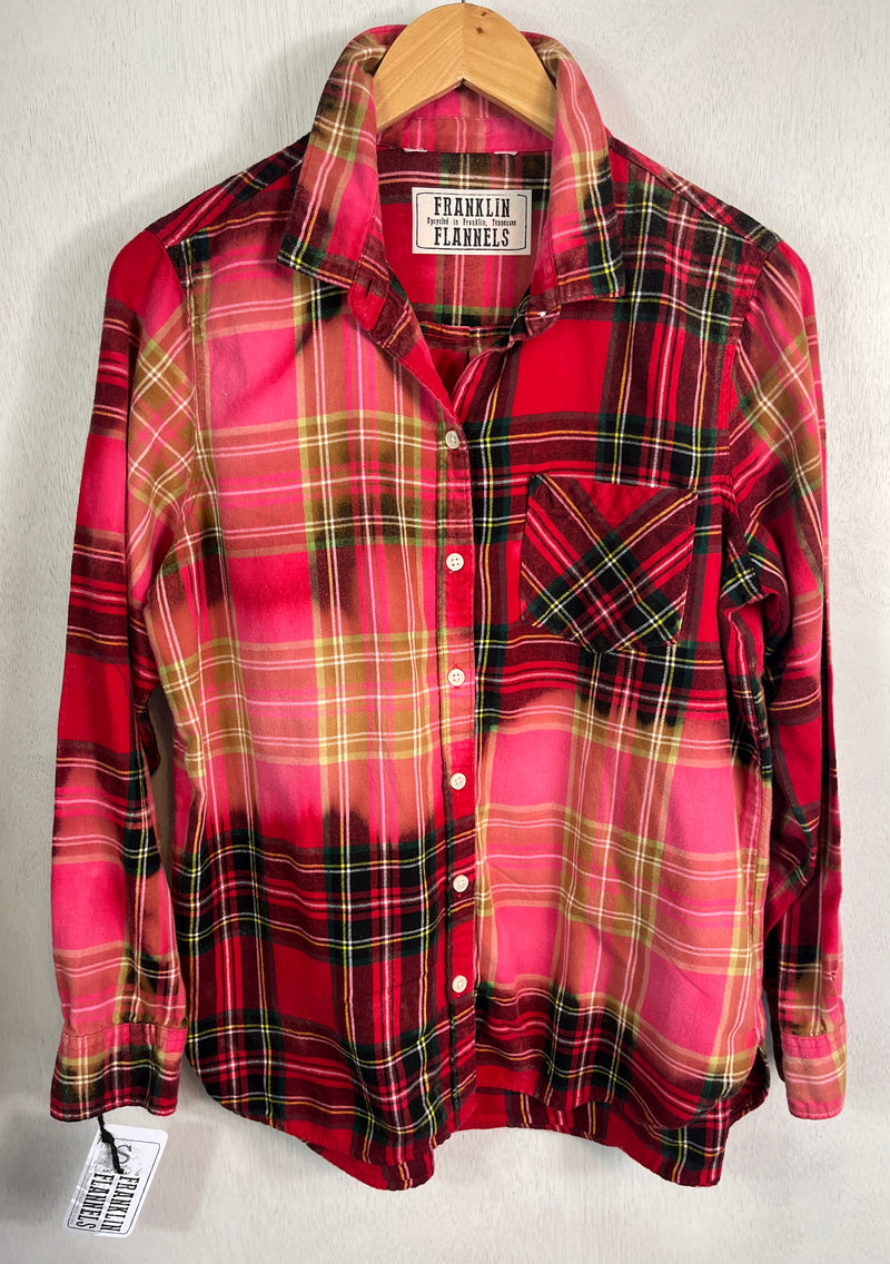 Vintage Red, Black, Green and PInk Flannel Size Small