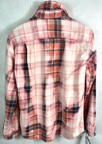 Vintage Pink, Grey and White Flannel Size Medium