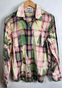 Vintage Green, Yellow, Pink and White Lightweight Cotton Size Small