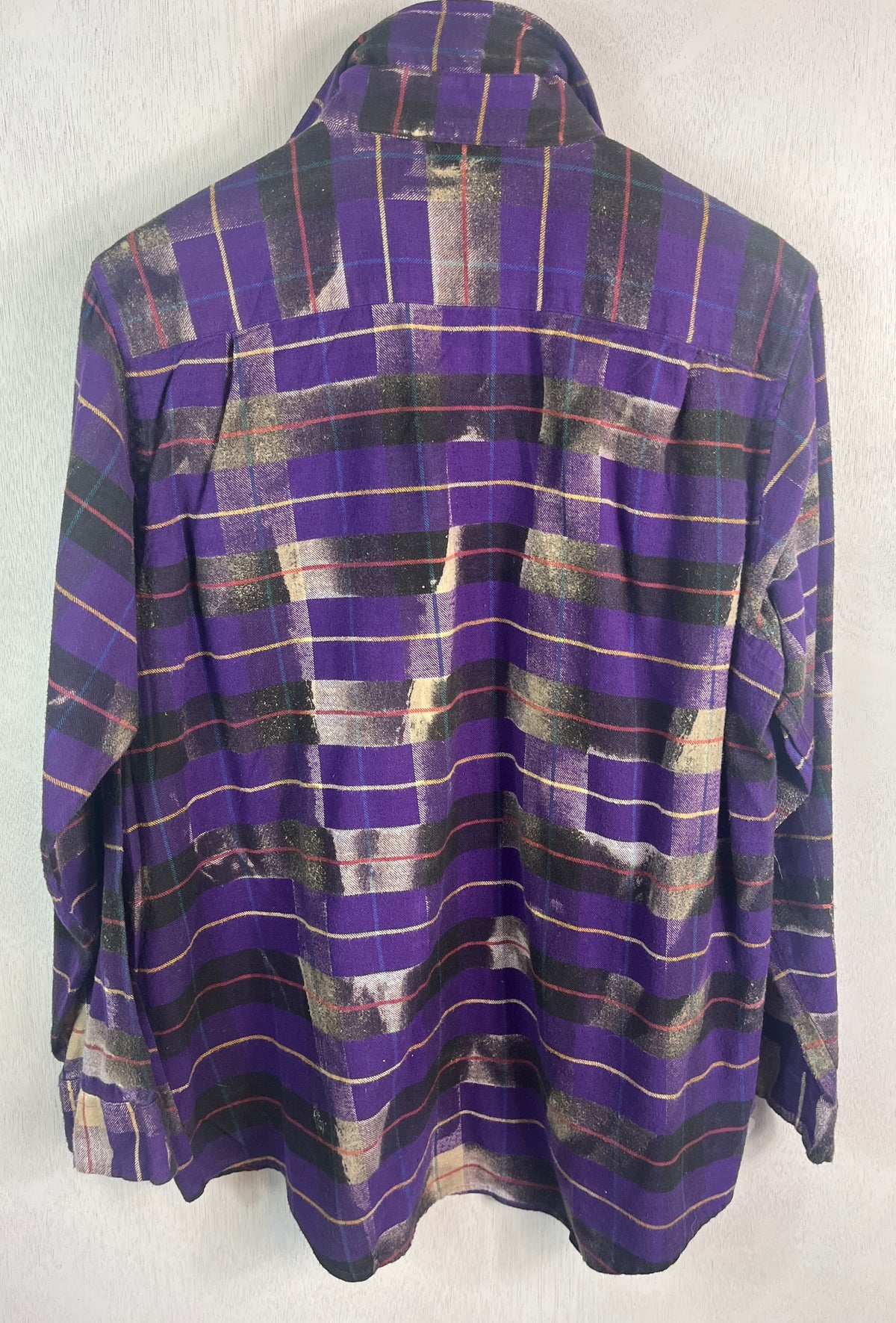 Vintage Purple, Grey, Yellow and Lavender Flannel Size Small