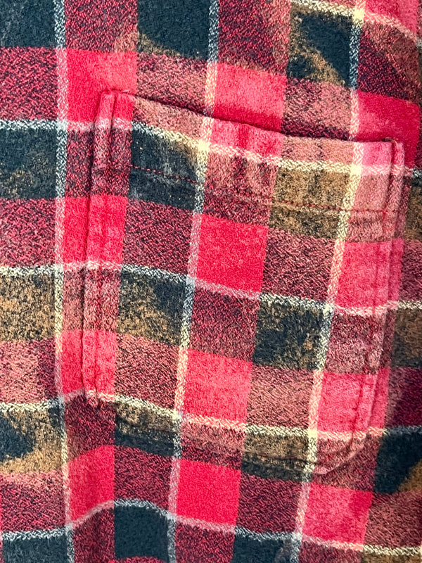 Vintage Red, Black and Caramel Flannel Size Medium