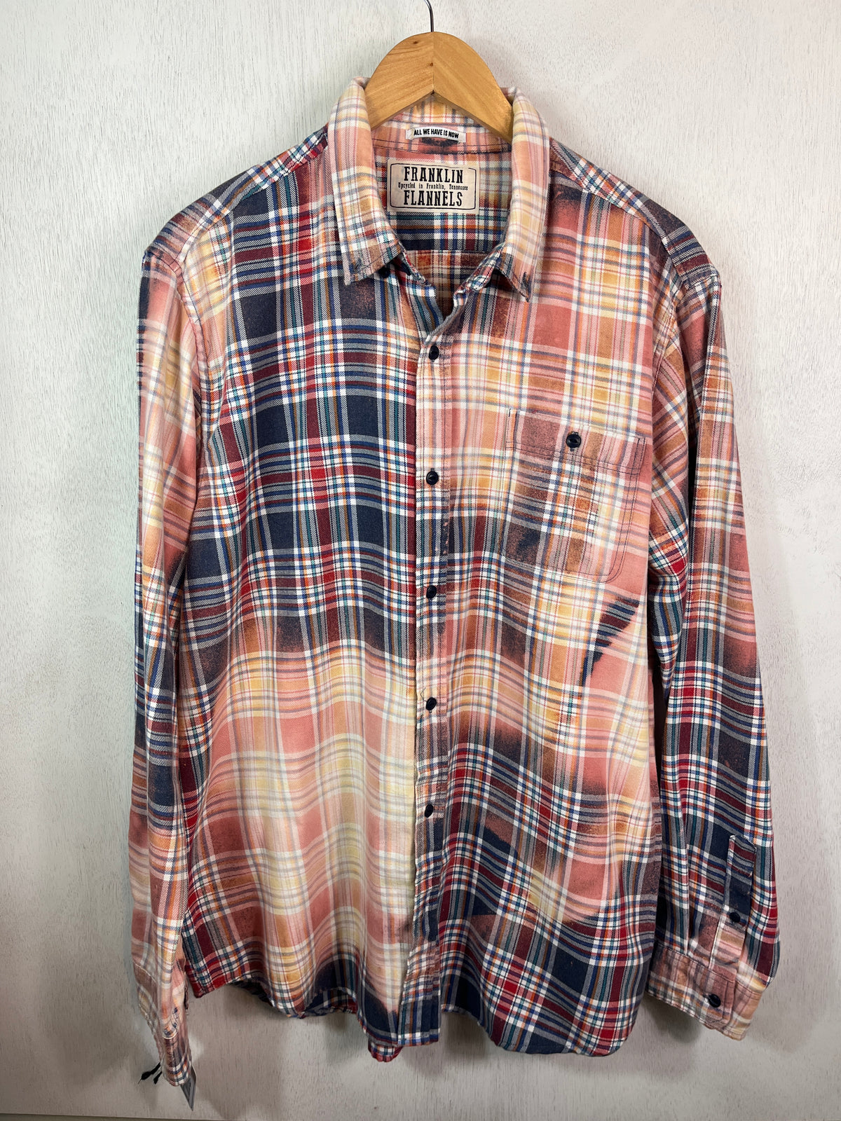 Vintage Red, White, Blue and Pink Flannel Size XL