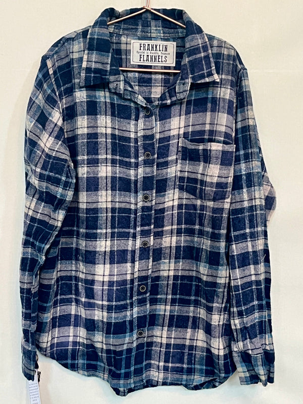 Vintage Grey and Blue Flannel Size XL