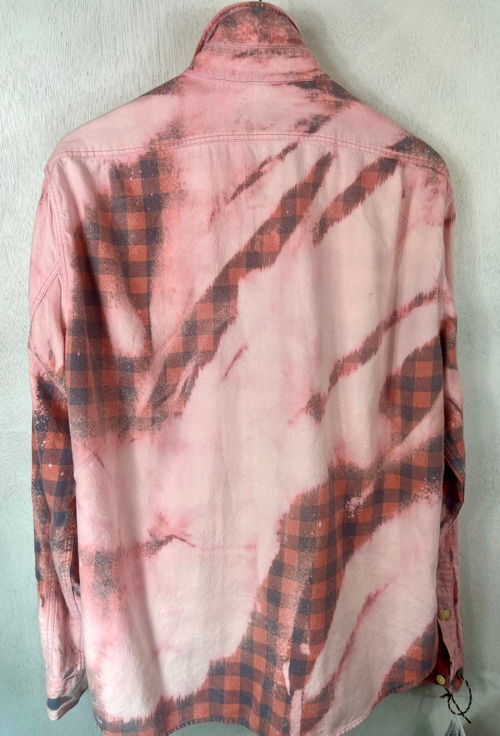 Vintage Pink and Grey Flannel Size XL