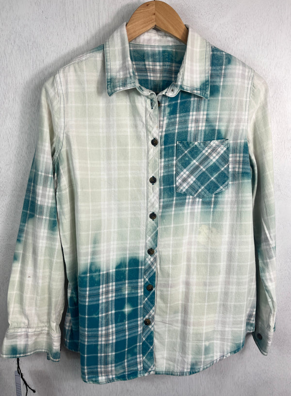 Vintage White, Pale Green and Teal Size XS