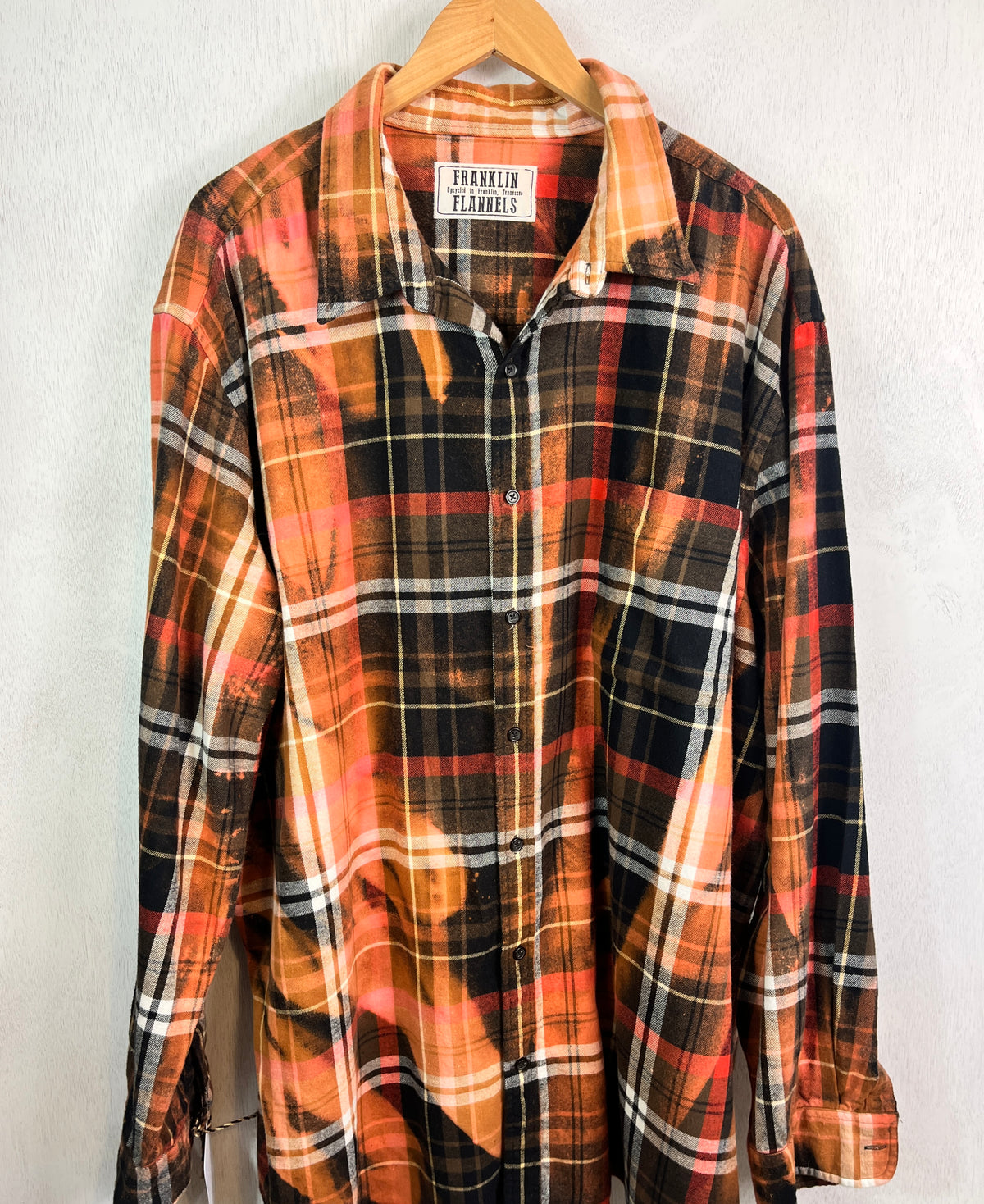 Vintage Black, Brown, Orange, White and Pink Flannel Size XXXL