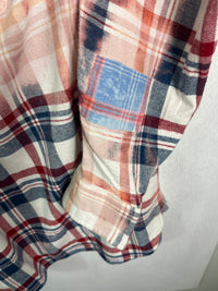 Vintage Navy Blue, Red, White and Pink Flannel Size Large
