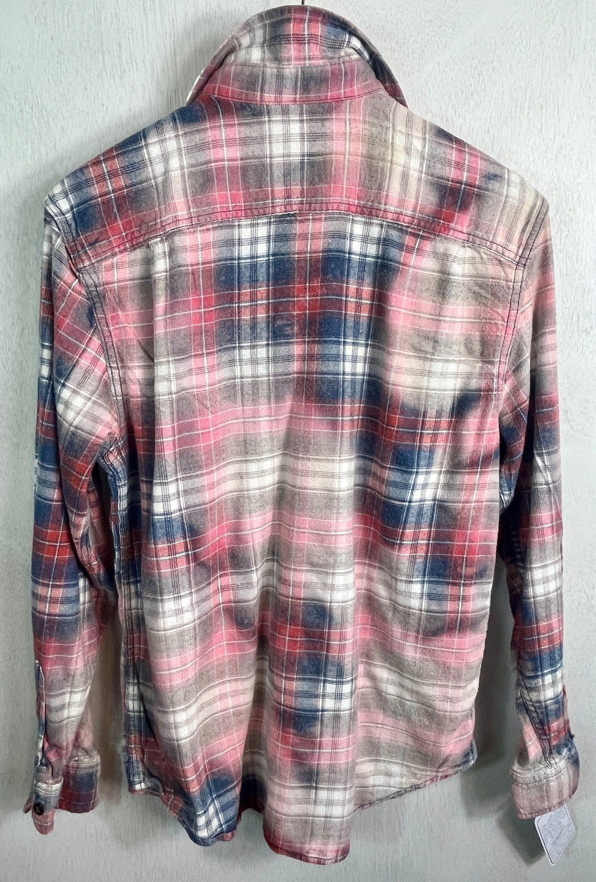 Vintage Faded Red, White and Blue Flannel Size Medium