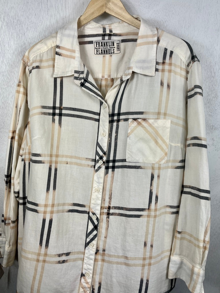 Vintage Cream, Pale Yellow and Black Lightweight Cotton Size Large