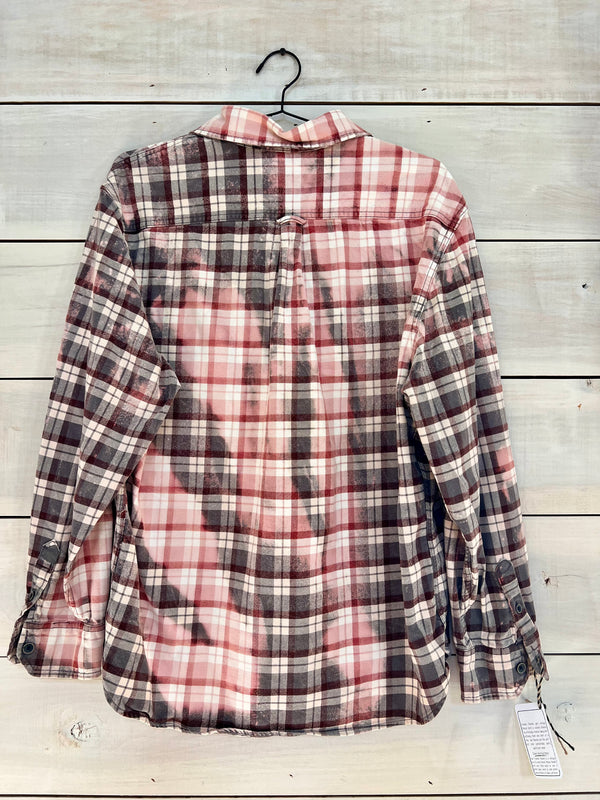 Vintage gray, brown, beige, and pink flannel size XL