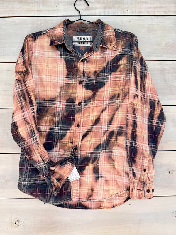 Vintage gray, maroon, and peach flannel size Medium