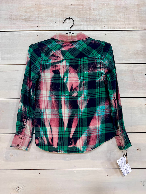 Vintage green, navy, and pink flannel size XXS