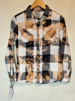 Vintage Black, White and Tan Flannel Size XS