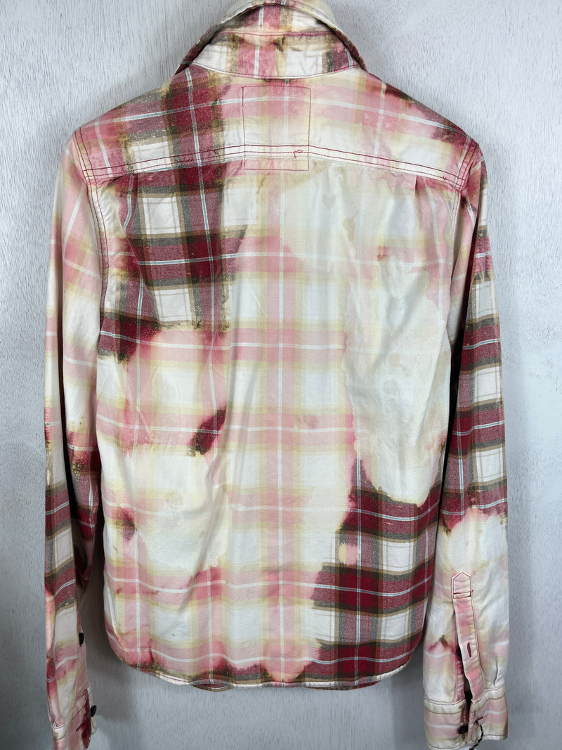 Vintage Red, Pink and White Flannel Size Small Tall