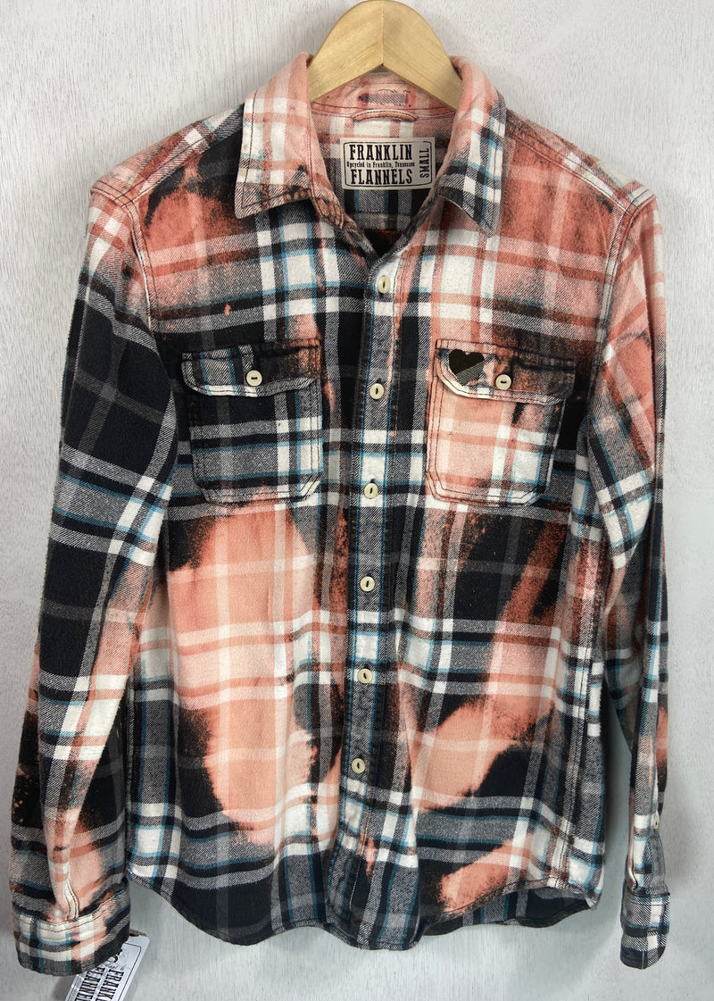Vintage Black, White and Rust Flannel Size Small
