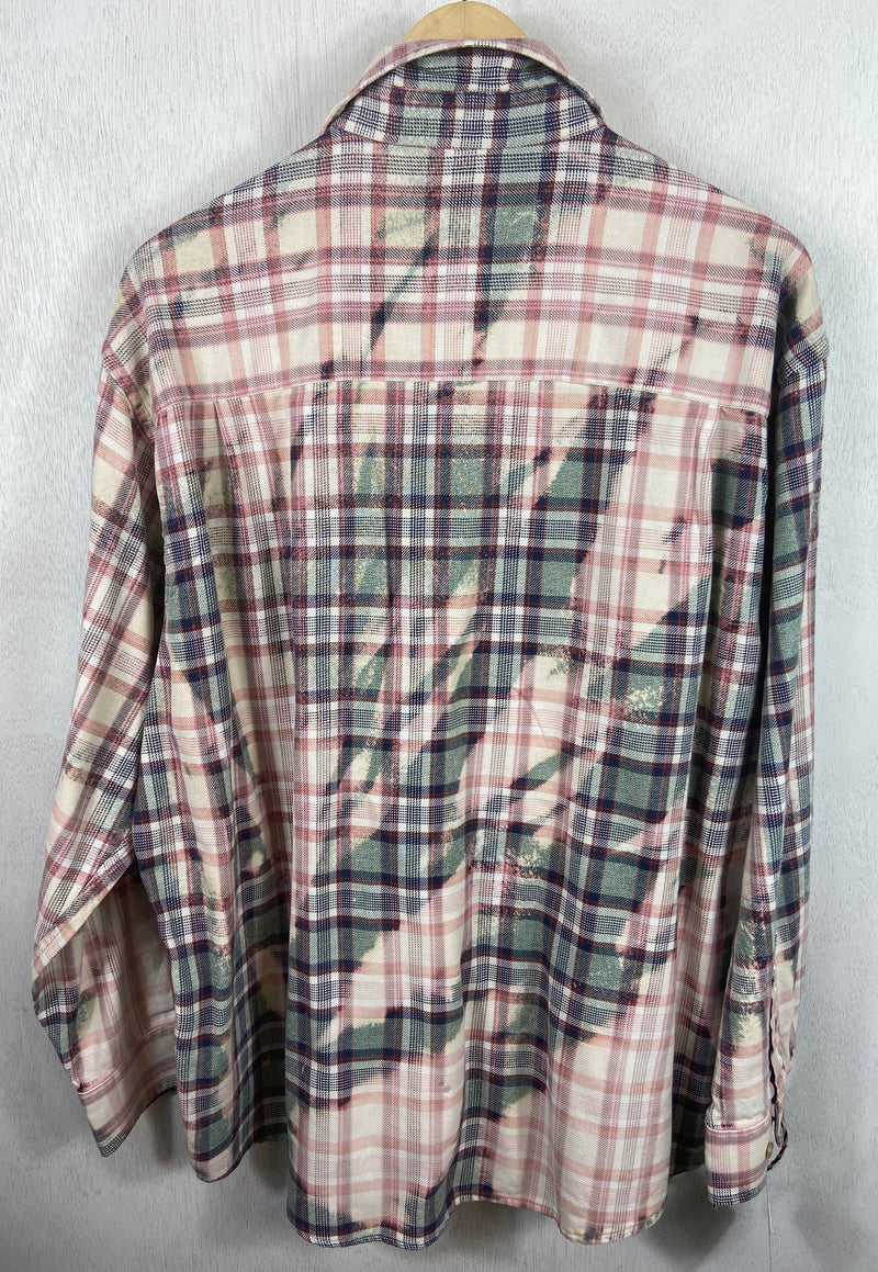 Vintage Green, Pink and White Lightweight Cotton Size XL