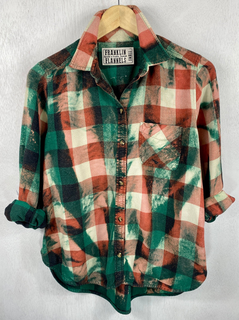 Vintage Green, Rust and Cream Flannel Size Small