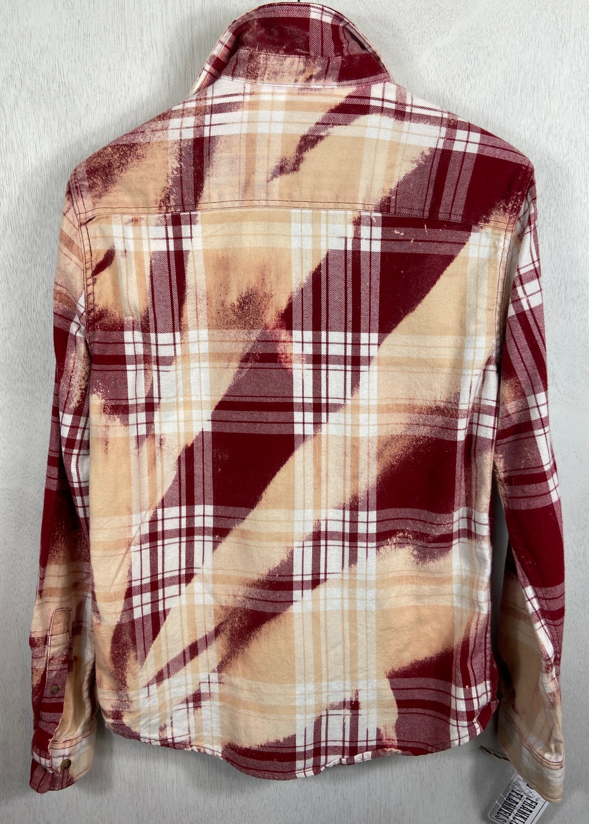 Vintage Red, Cream and White Flannel Size Small