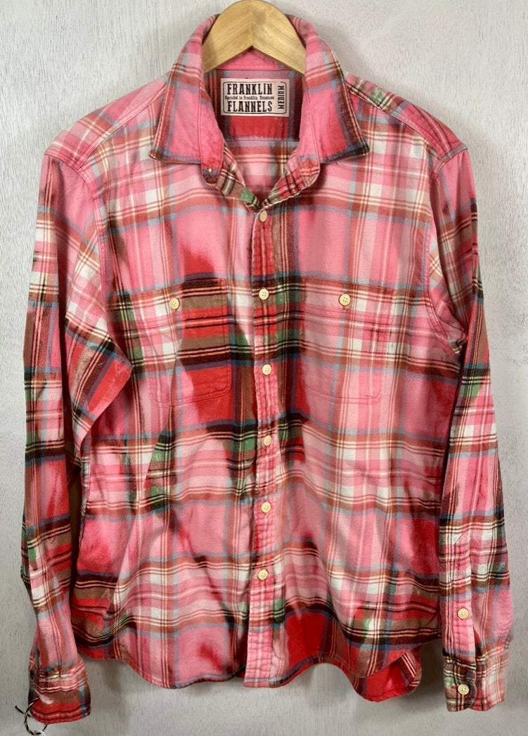 Vintage Pink, White and Red Flannel Size Medium