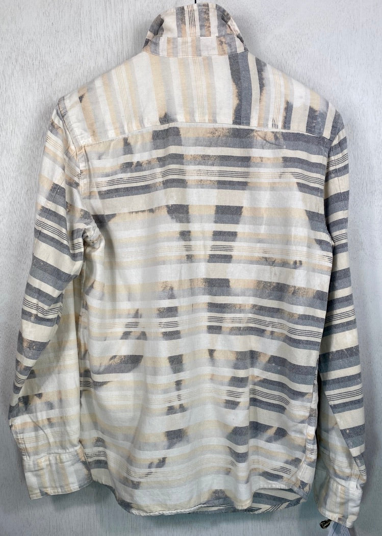 Vintage Grey, Cream and Peach Flannel Size Small
