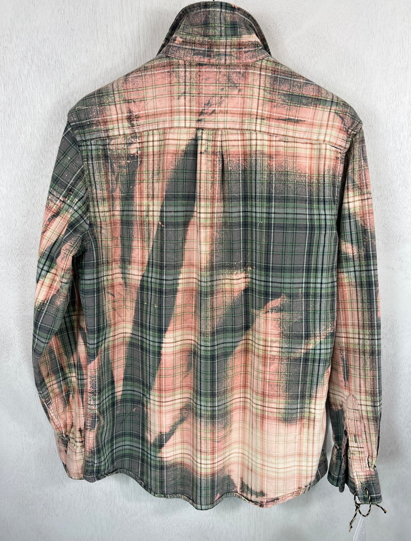 Vintage Sage, Pink, Grey and Seafoam Green Flannel Size Medium