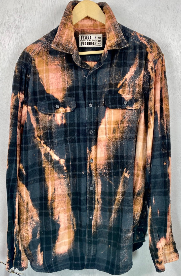 Vintage Black, Grey and Rust Flannel Size Large