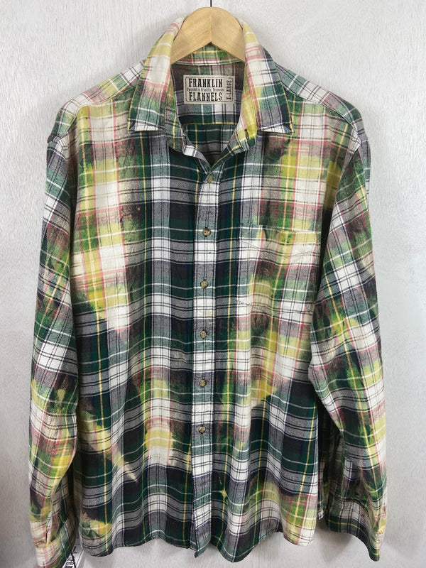 Vintage Green, Yellow and White Flannel Size XL