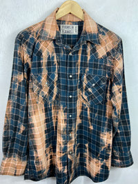Vintage Western Style Blue, Black and Rust Size Medium