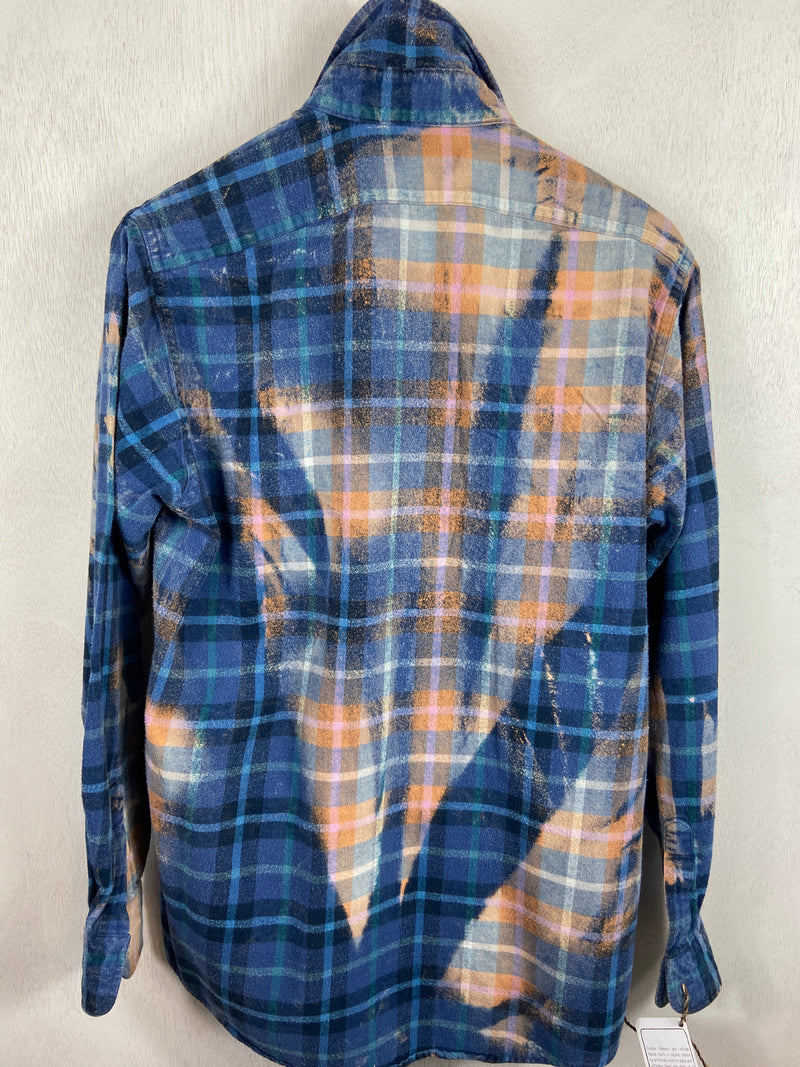 Vintage Royal Blue, Navy and Rust Flannel Size Small