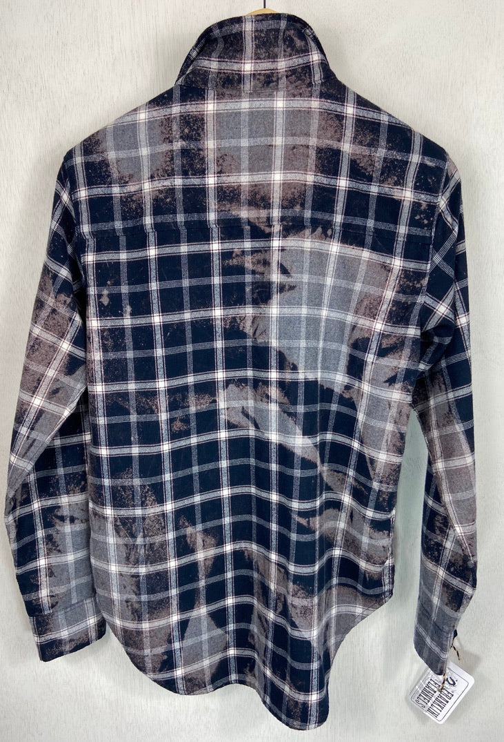 Vintage Navy Blue and White Flannel Size Small