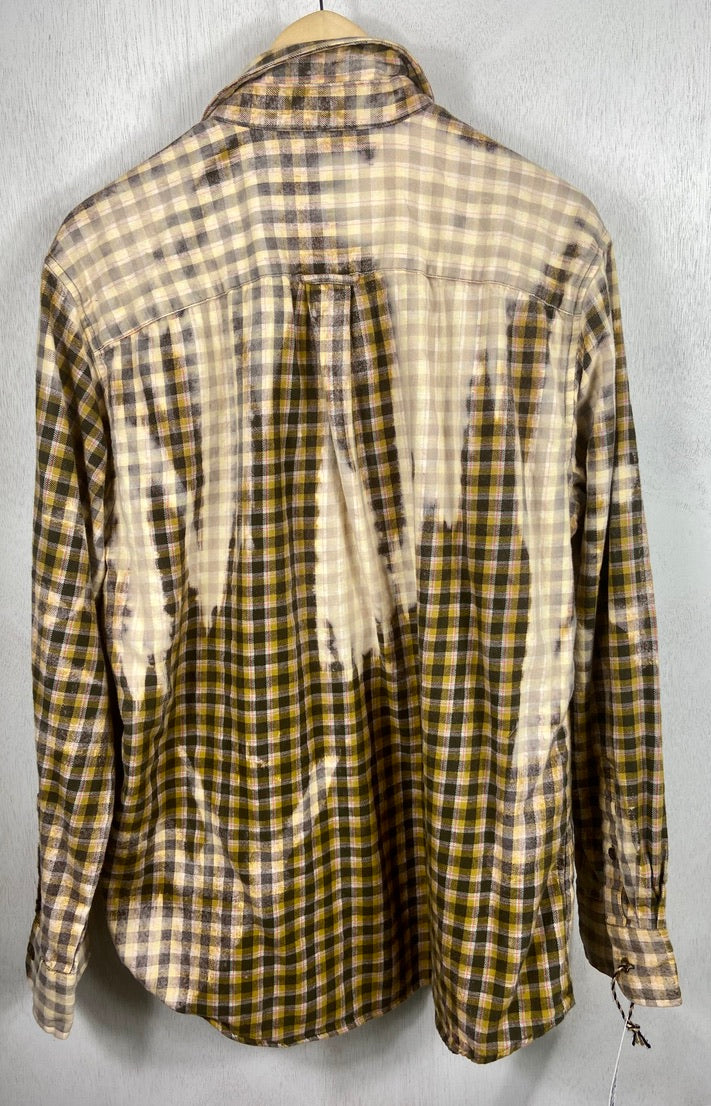 Vintage Brown, Mustard and Cream Flannel Size Large