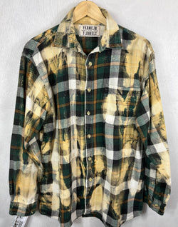 Vintage Green, Yellow and White Flannel Size Large