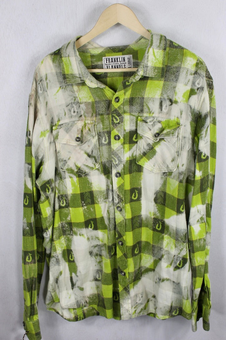 Vintage Lime Green and Grey Flannel Size XL