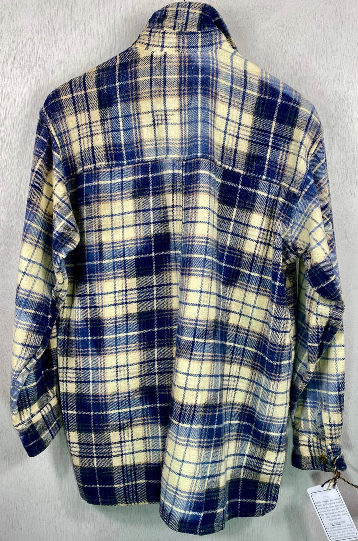 Vintage Blue and White Flannel Jacket Size Small