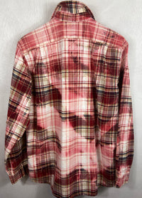 Vintage Red, White and Pink Flannel Size Medium