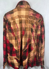 Vintage Red, Black and Gold Flannel Size Large