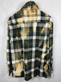 Vintage Green, Yellow and White Flannel Size Large