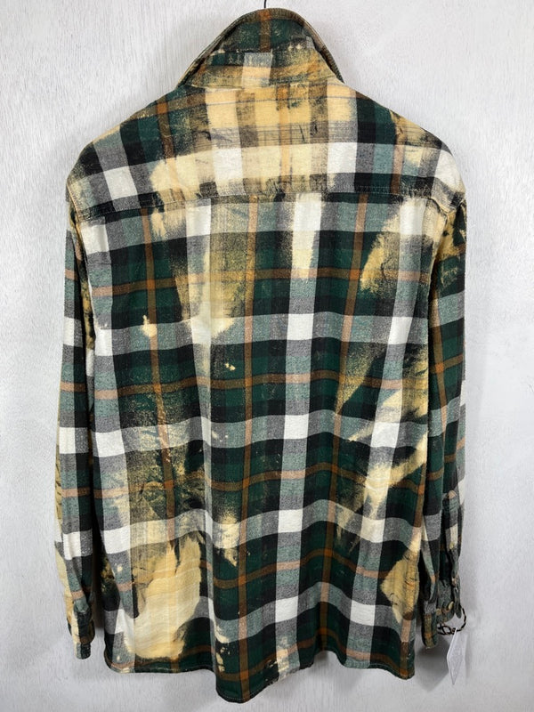 Vintage Green, Yellow and White Flannel Size Large