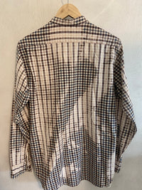 Vintage Teal, Cream, Grey and Red Flannel Size Medium