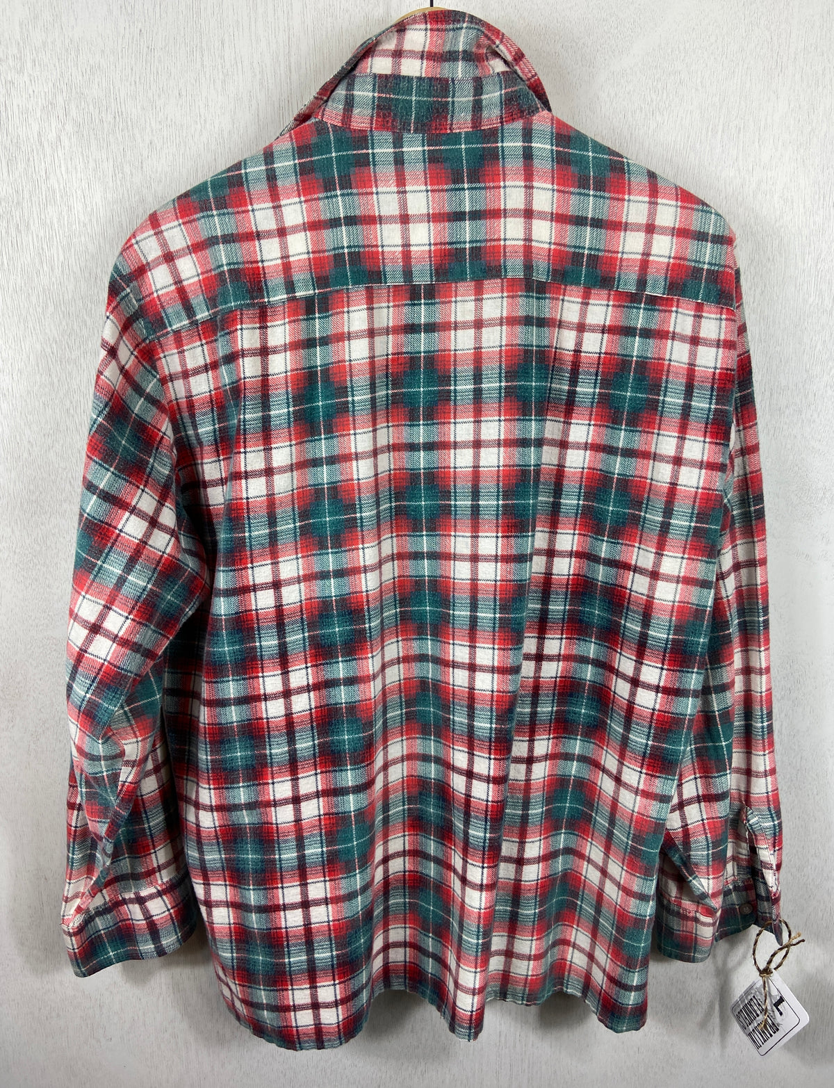 Vintage Retro Red, Green and White Flannel Size Large