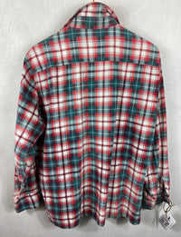 Vintage Retro Red, Green and White Flannel Size Large