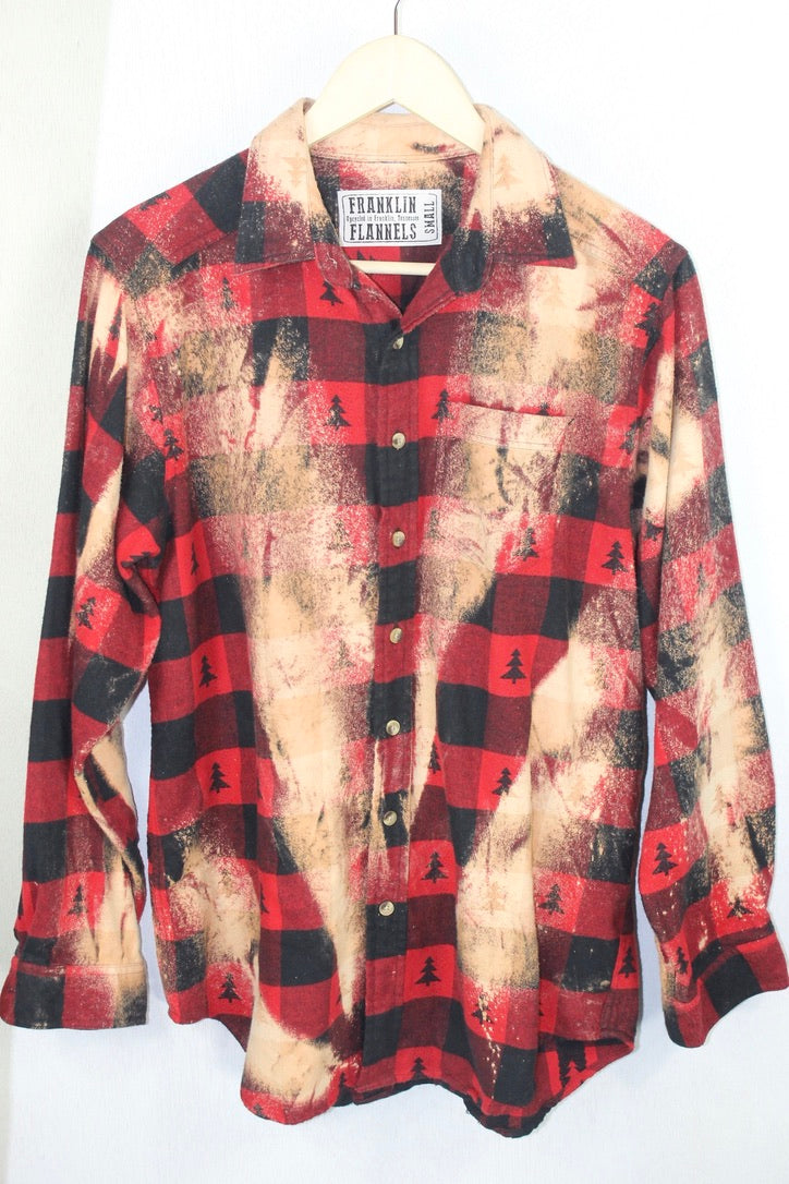 Vintage Red and Trees Flannel Size Small