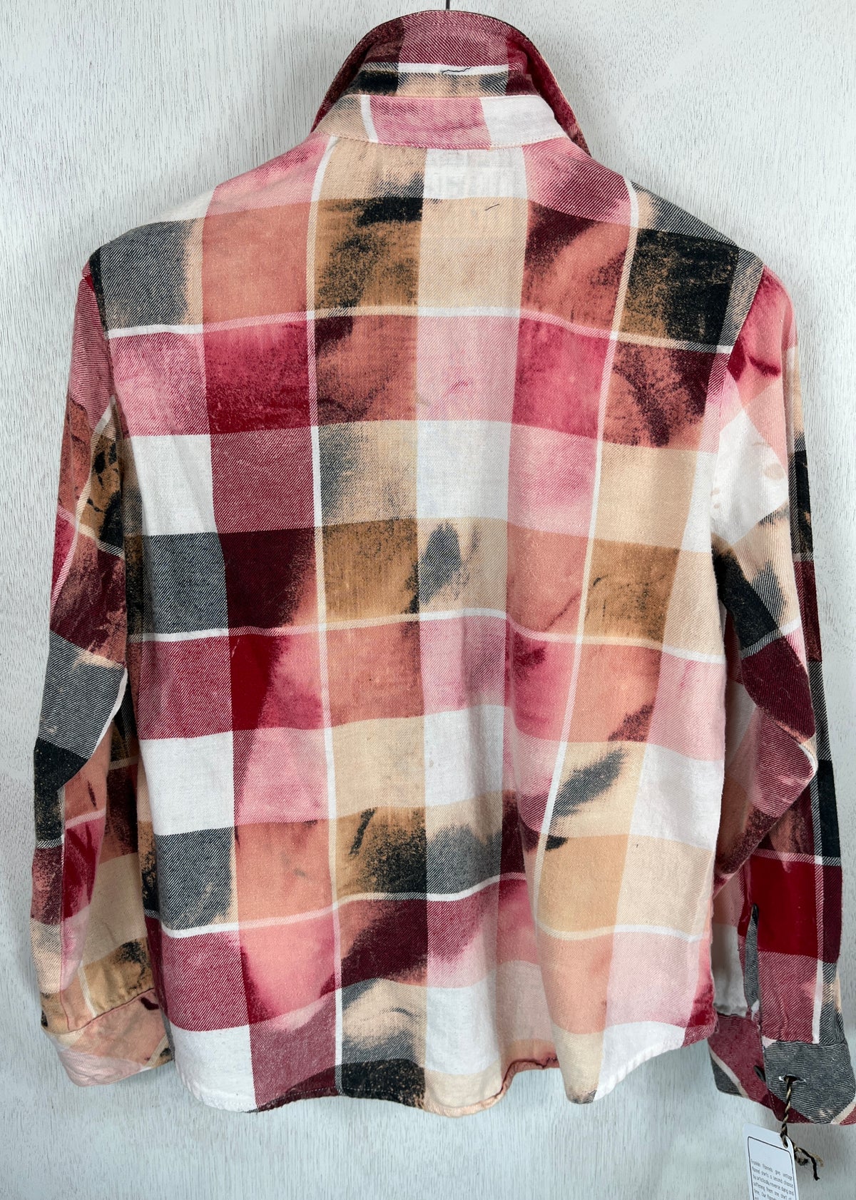 Vintage Red, White, Pink and Peach Flannel Size Small