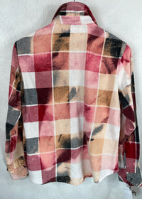Vintage Red, White, Pink and Peach Flannel Size Small