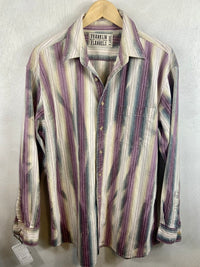 Vintage Purple, Cream and Sage Flannel Size XL
