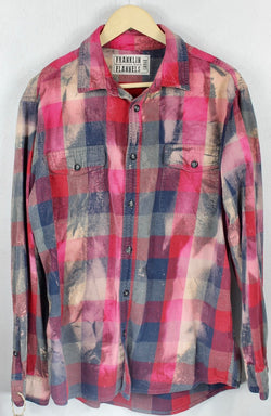 Vintage Red, Grey and Blue Flannel Size Large