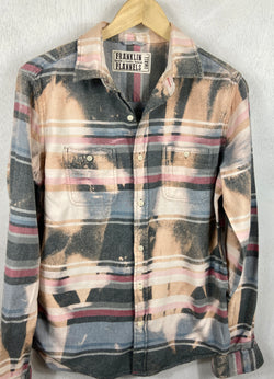 Vintage Grey, Pink, Camel and Cream Flannel Size Small