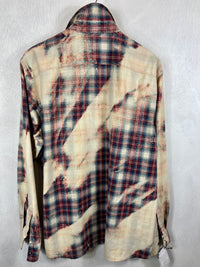 Vintage Western Style Red, Blue and Cream Lightweight Cotton Size XL