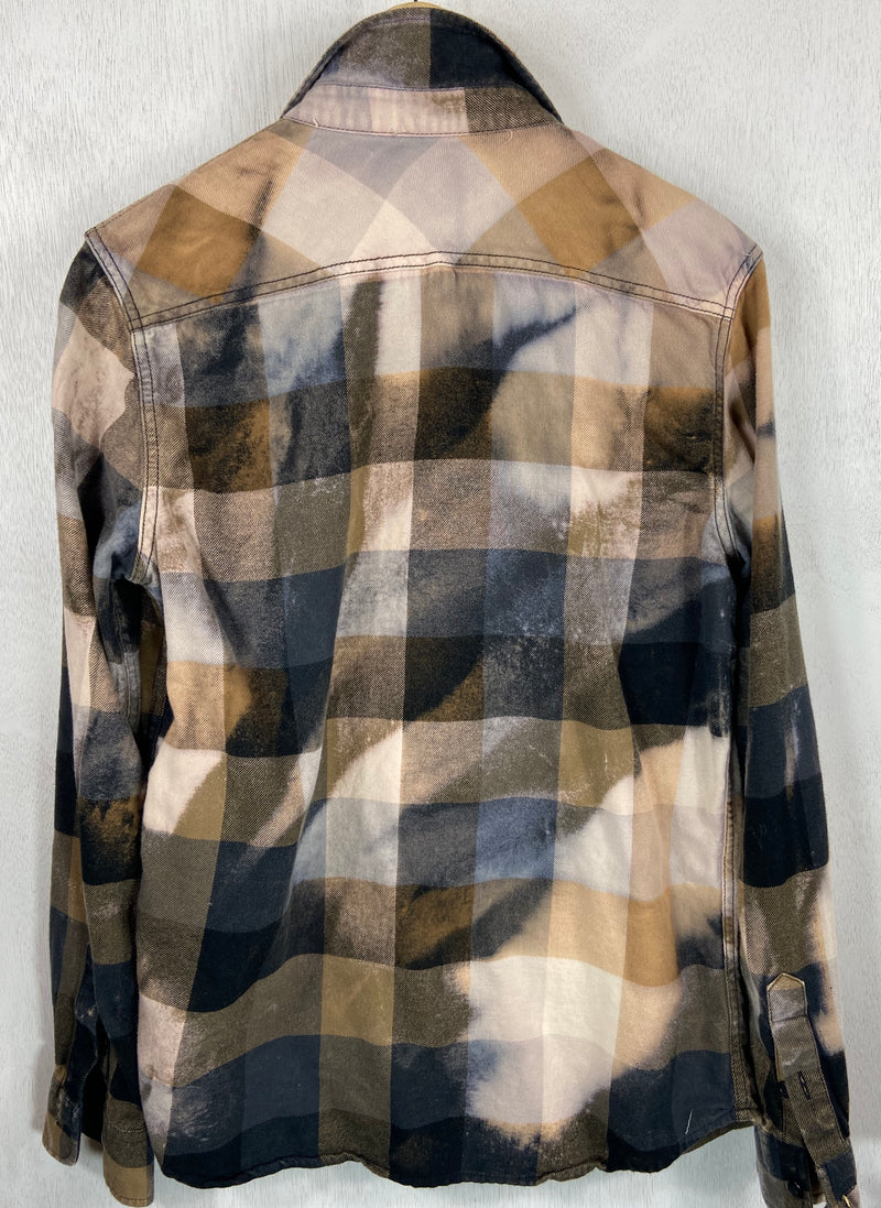 Vintage Black, Grey and Taupe Flannel Size Medium