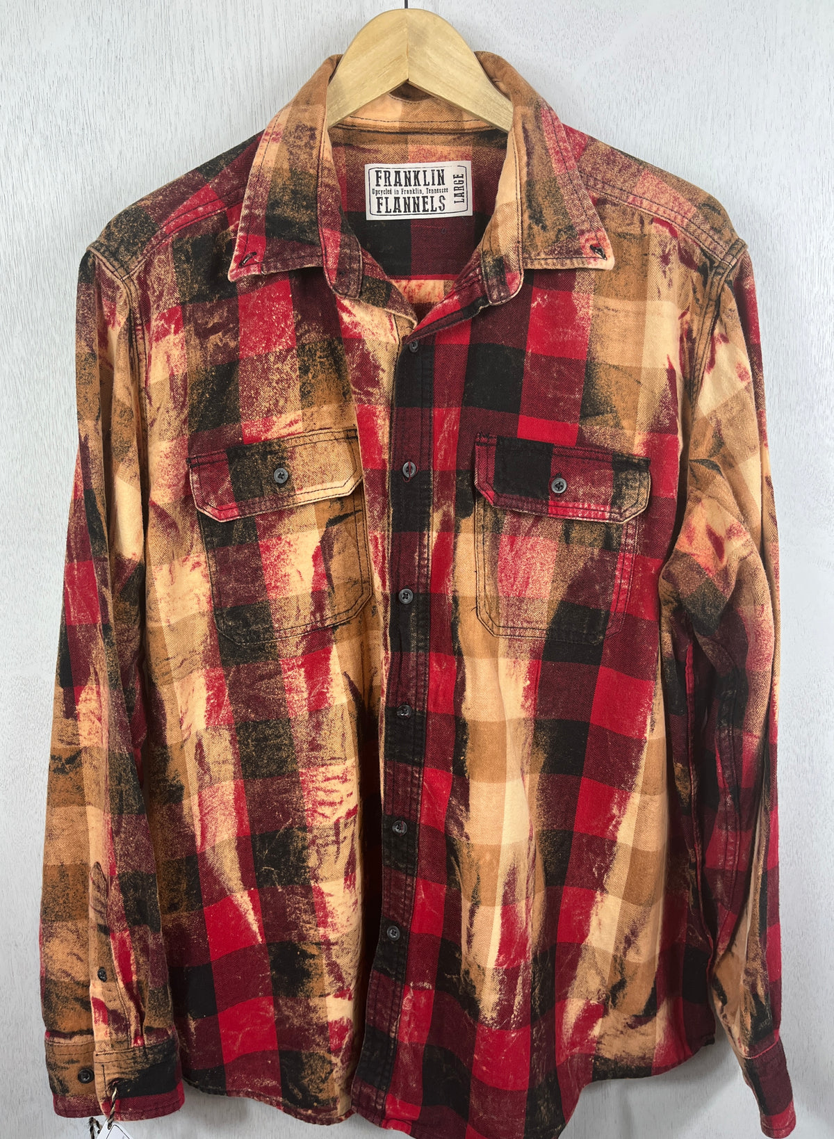 Vintage Red, Black and Gold Flannel Size Large